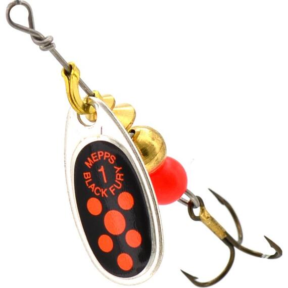 Блесна Mepps Black Fury 1 Orange AG серебро/красн.точ 3,5g (C32), фото 