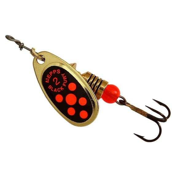 Блесна Mepps Black Fury 2 Chart OR золото/зел.точ 4.5g (D25), фото 