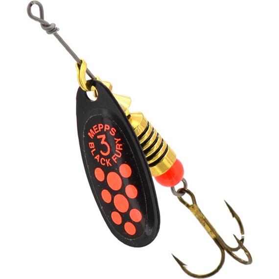 Блесна Mepps Black Fury 3 Orange N черный/красн.точ 6,5g (E32), фото 