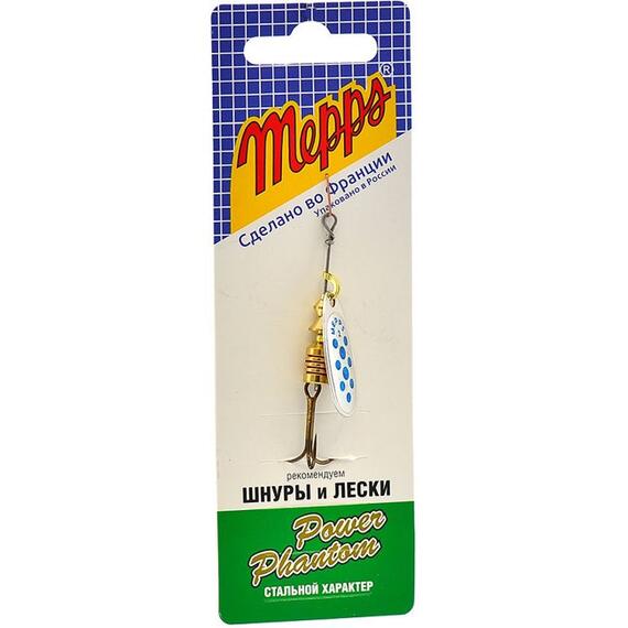 Блесна Mepps Comet 2 AG/ PTS Blues серебро/синие.точ 4,5g (D38), фото , изображение 3