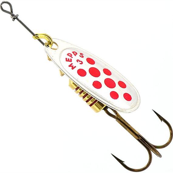 Блесна Mepps Comet 3 AG/PTS Rouges серебро/красн.точ 6,5g (E35), фото , изображение 2