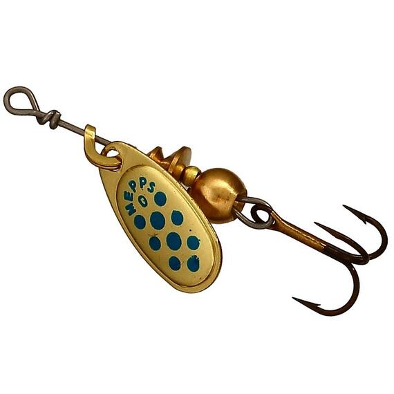 Блесна Mepps Comet 0 OR/ PTS Blues золото/синие.точ 2g (B28), фото , изображение 2
