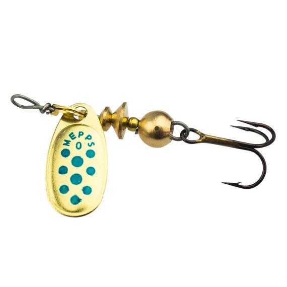 Блесна Mepps Comet 0 OR/ PTS Blues золото/синие.точ 2g (B28), фото 