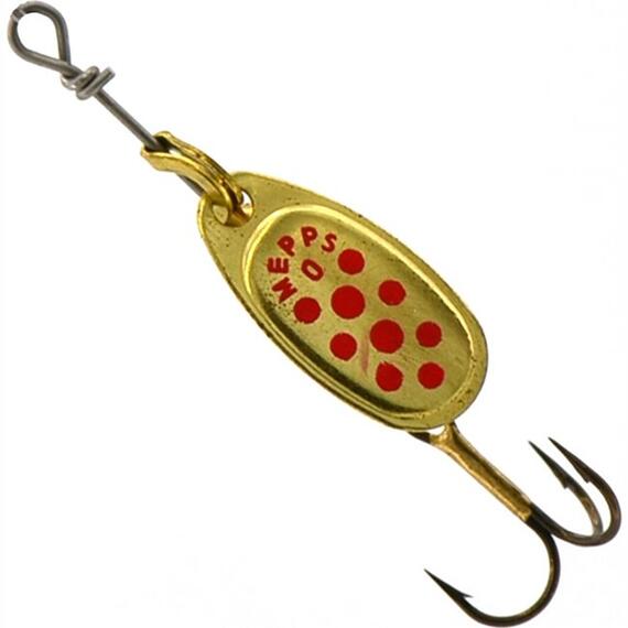 Блесна Mepps Comet 0 OR/ PTS Rouges золото/красн.точ 2g (B29), фото , изображение 3