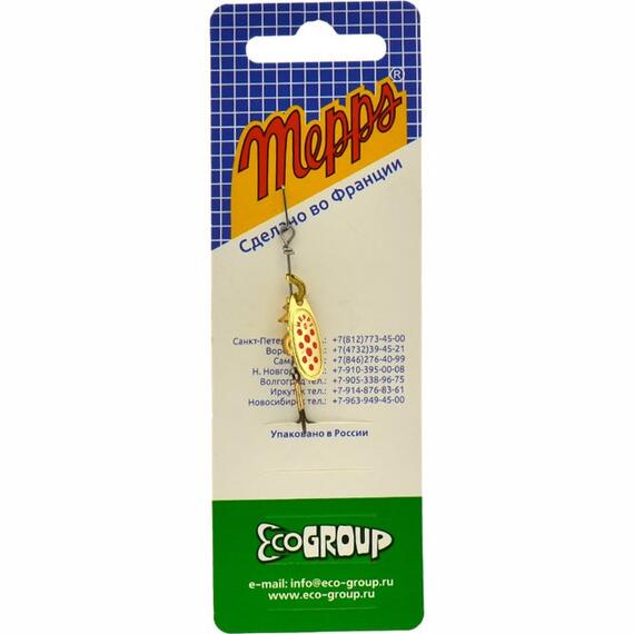 Блесна Mepps Comet 0 OR/ PTS Rouges золото/красн.точ 2g (B29), фото , изображение 4