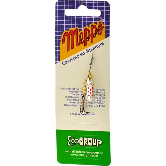 Блесна Mepps Comet 0 AG/ PTS Rouges серебро/красн.точ 2g (B27), фото , изображение 4