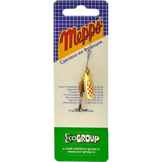 Блесна Mepps Comet 1 OR/ PTS Rouges золото/красн.точ 3,5g (C43), фото , изображение 4