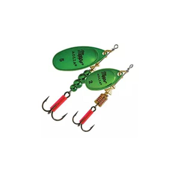 Блесна Mepps Platinum 4 OR/VERT золото/зелен 9g (F09), Цвет: Green/Gold (Зеленая/Золото), Вес блесны (г): 9, фото , изображение 2