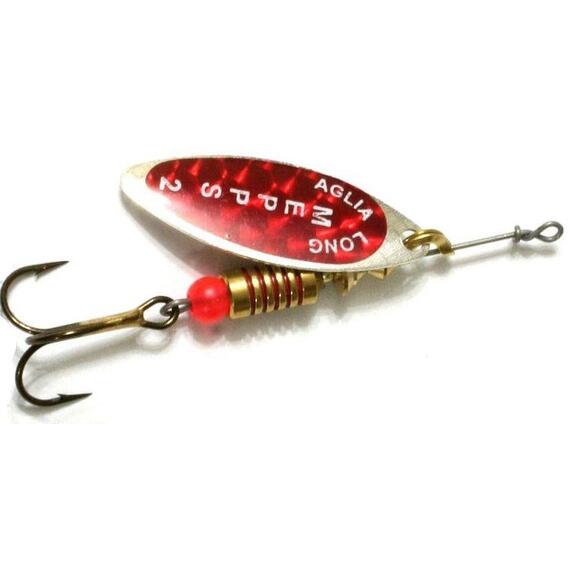 Блесна Mepps Aglia Long Redbo 2 AG серебро/красн.наклейка 7g (D49), Цвет: Red/Silver (Красная/Серебро), Вес блесны (г): 7, фото , изображение 2