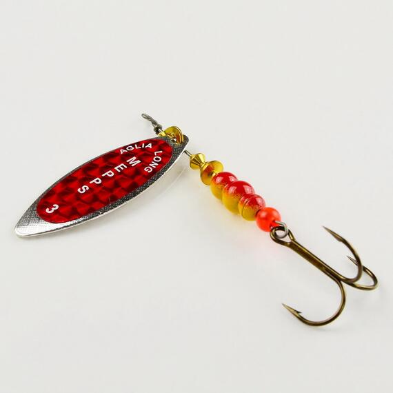 Блесна Mepps Aglia Long Redbo 3 AG серебро/красн.наклейка 11,5g (E44), Цвет: Red/Silver (Красная/Серебро), Вес блесны (г): 11.5, фото , изображение 3