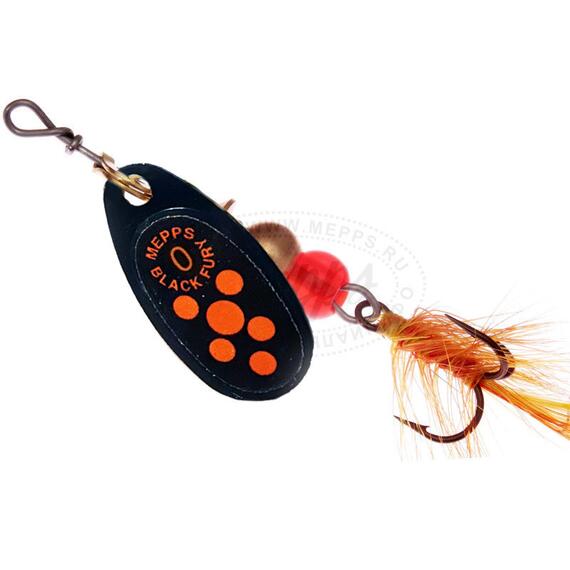 Блесна Mepps Black Fury MOUCH 0 Orange N черный 2g (B24), Цвет: Черная/Красная, Вес блесны (г): 2, фото 