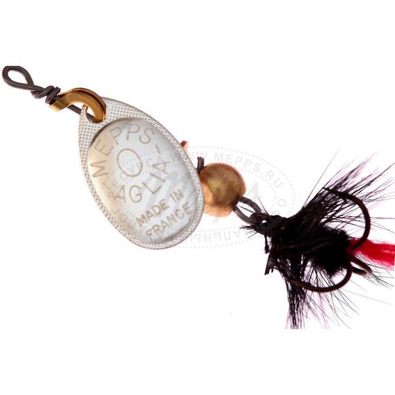 Блесна Mepps Aglia MOUCH 0 Black AG серебро 2,5g (B05), Цвет: Black/Silver (Черная/Серебро), Вес блесны (г): 2,5, фото 