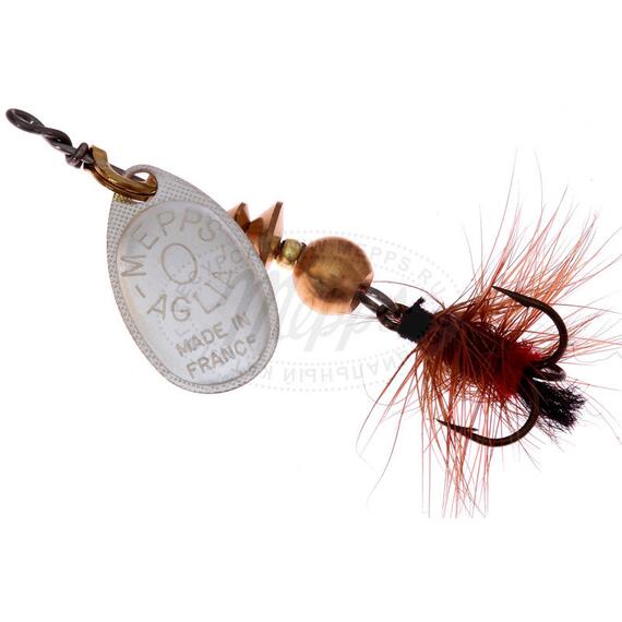 Блесна Mepps Aglia MOUCH 0 Red AG серебро 2,5g (B06), Цвет: Red/Silver (Красная/Серебро), Вес блесны (г): 2,5, фото 
