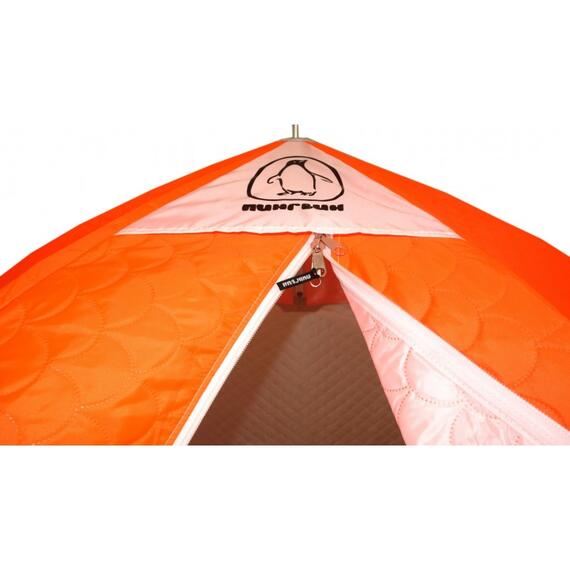 Зимняя палатка Пингвин 2 Термолайт (Бело-оранжевая), Цвет: белый/оранжевый, Комплектация: палатка, чехол, инструкция, Вместимость (чел): 2, Кол-во граней: 6, фото , изображение 13