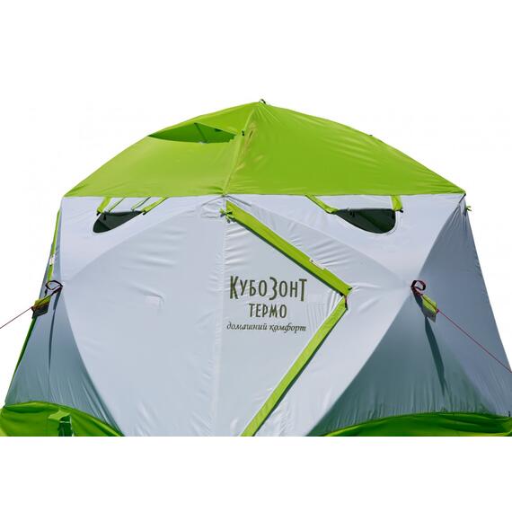 Утепленная зимняя палатка Лотос КубоЗонт 4 Классик Термо (Салатовый) 2022, фото , изображение 14
