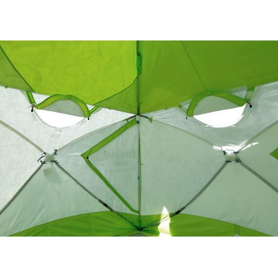 Утепленная зимняя палатка Лотос КубоЗонт 4 Компакт Термо (Серо-Салатовый) Модель 2022, фото , изображение 15