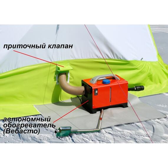 Утепленная зимняя палатка Лотос КубоЗонт 4 Компакт Термо (Серо-Салатовый) Модель 2022, фото , изображение 20