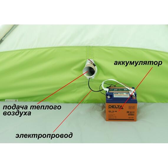Утепленная зимняя палатка Лотос КубоЗонт 4 Компакт Термо (Серо-Салатовый) Модель 2022, фото , изображение 21