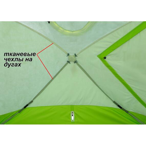 Утепленная зимняя палатка Лотос КубоЗонт 4 Классик Термо (Салатовый) 2022, фото , изображение 29