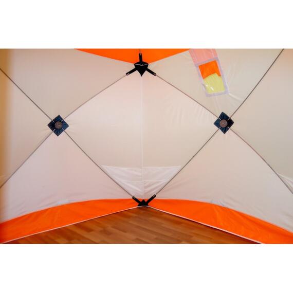 Зимняя палатка Пингвин Призма (1-сл.) Композит 185*185 бело-синий, Цвет: белый/синий, Комплектация: палатка, чехол, инструкция, Вместимость (чел): 2, фото , изображение 4