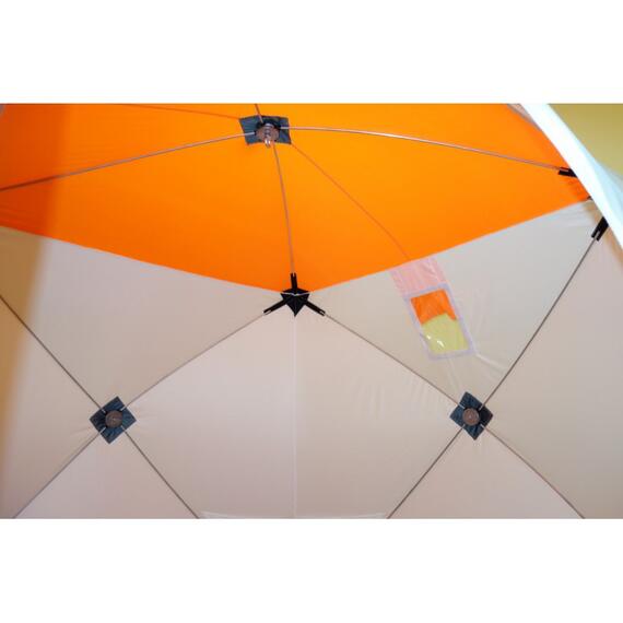 Зимняя палатка Пингвин Призма (1-сл.) Композит 185*185 бело-синий, Цвет: белый/синий, Комплектация: палатка, чехол, инструкция, Вместимость (чел): 2, фото , изображение 6