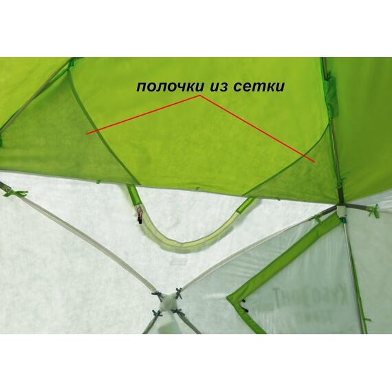 Утепленная зимняя палатка Лотос КубоЗонт 4 Компакт Термо (Серо-Салатовый) Модель 2022, фото , изображение 30