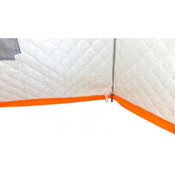 Зимняя палатка Пингвин 2 Термолайт (Бело-оранжевая), Цвет: белый/оранжевый, Комплектация: палатка, чехол, инструкция, Вместимость (чел): 2, Кол-во граней: 6, фото , изображение 5