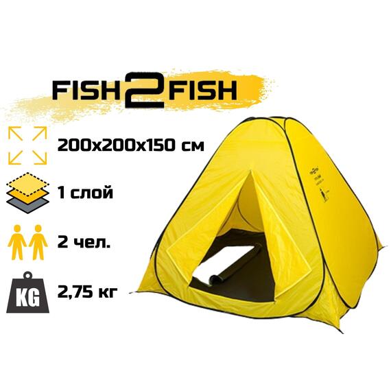 Зимняя палатка Fish2Fish автоматическая (дно на молнии) 200х200х150 см, фото 