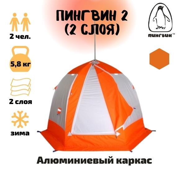 Зимняя палатка Пингвин 2 (двухслойная), фото 