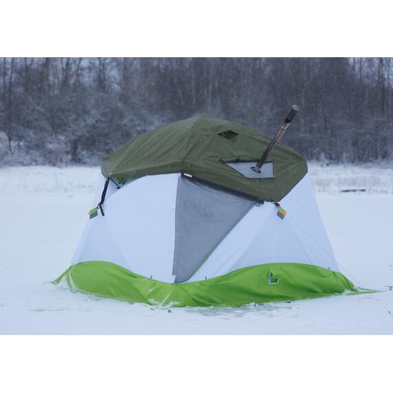 Утепленная зимняя палатка Лотос КубоЗонт 4 Классик Термо (Салатовый) 2022, фото , изображение 7