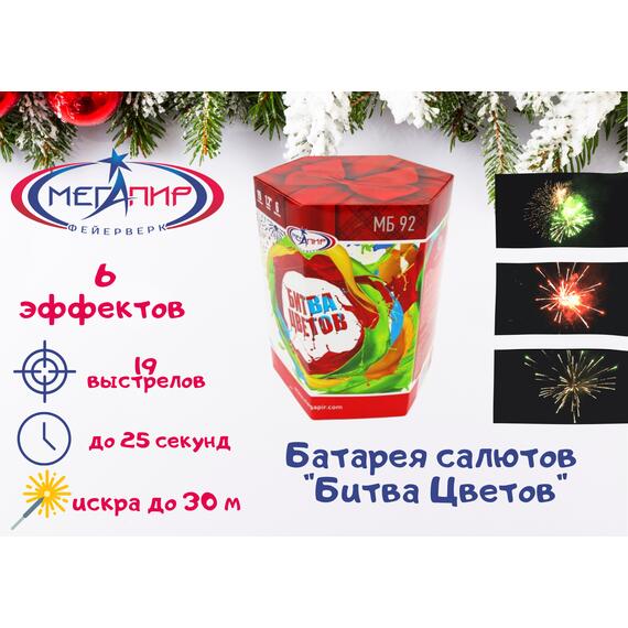 Батарея салютов Битва Цветов МЕГАПИР, фото 