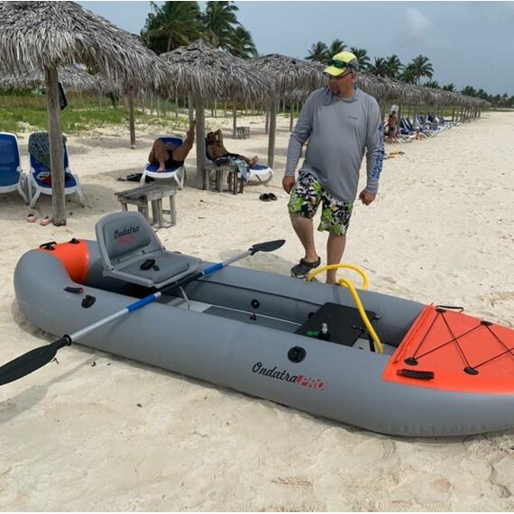 Каяк рыболовный Ондатра 400 (Оранжевый), Расцветка: оранжевый-серый, фото , изображение 15