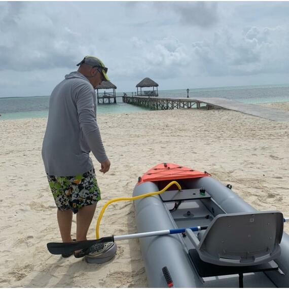 Каяк рыболовный Ондатра 400 (Оранжевый), Расцветка: оранжевый-серый, фото , изображение 17