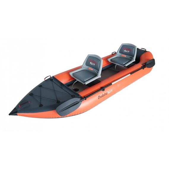 Каяк рыболовный Ондатра 400 (Оранжевый), Расцветка: оранжевый-серый, фото , изображение 4