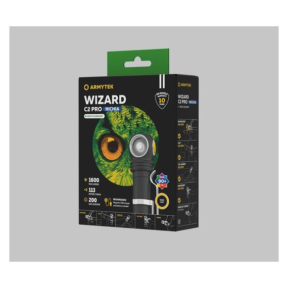 Фонарь Armytek Wizard C2 Pro Nichia Magnet USB / Теплый диод Nichia / 1600 лм / TIR 70°:120° / 1x18650 (в комплекте), фото , изображение 6