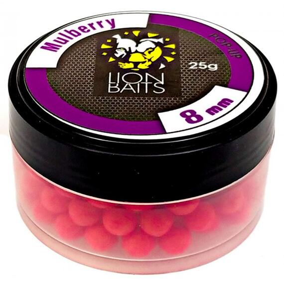 Lion Baits Бойл (pop-up) Mulberry 8 мм - 25 г, Вкус для группировки: Mulberry, Вид рыбы: карп и амур, Диаметр (мм): 8, фото 