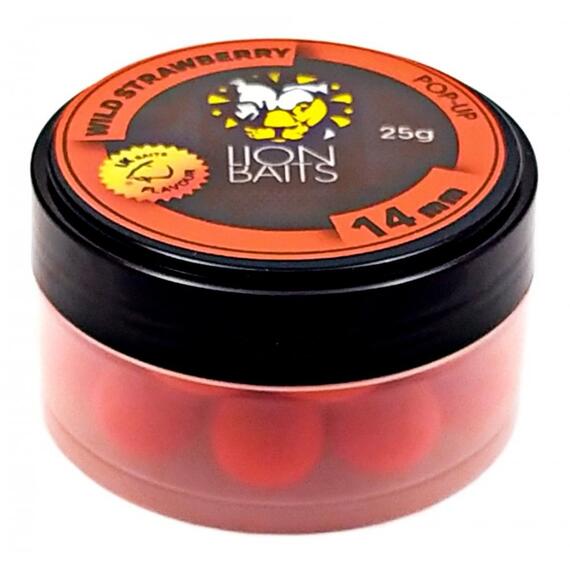 Lion Baits Бойл (pop-up) Wild Strawberry 14 мм - 25 г, Вкус: Wild Strawberry, Вид рыбы: карп и амур, Диаметр (мм): 14, фото 