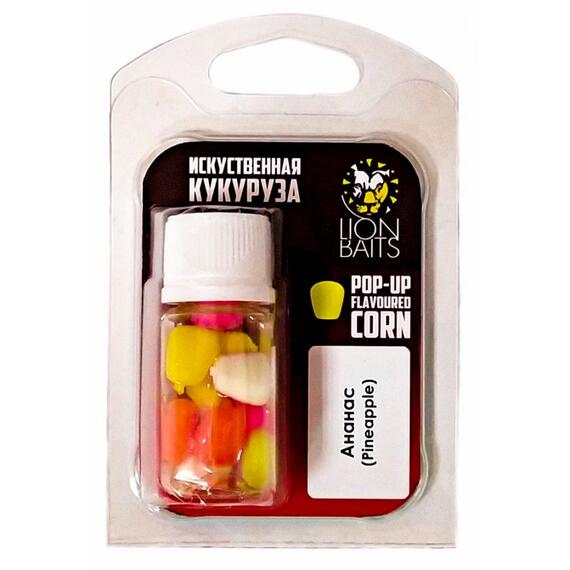 Lion Baits (Pop-up) Кукуруза искусственная плавающая (Flavoured Corn) в дипе "Ананас", Вкус: ананас, фото 