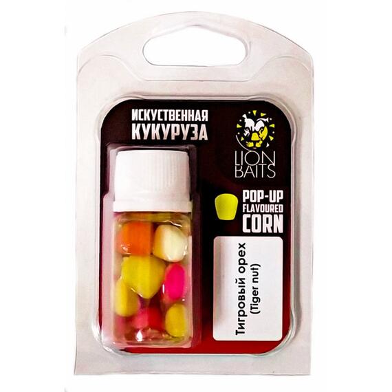 Lion Baits (Pop-up) Кукуруза искусственная плавающая (Flavoured Corn) в дипе "Тигровый орех", Вкус: Тигровый орех, фото 