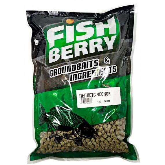 FishBerry Пеллетс карповый медленно растворимый "Чеснок" 6 мм - 1 кг, Вкус: Чеснок, Вид рыбы: Карп, Диаметр (мм): 6, фото 