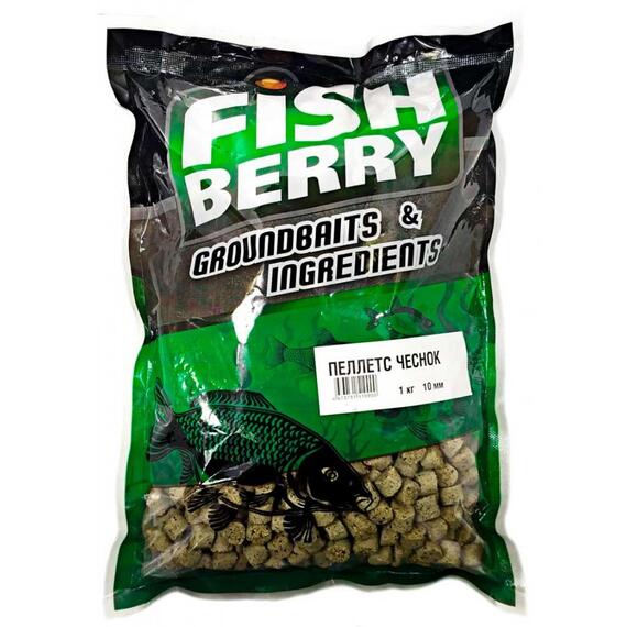 FishBerry Пеллетс карповый медленно растворимый "Чеснок" 10 мм - 1 кг, Вкус: Чеснок, Вид рыбы: Карп, Диаметр (мм): 10, фото 