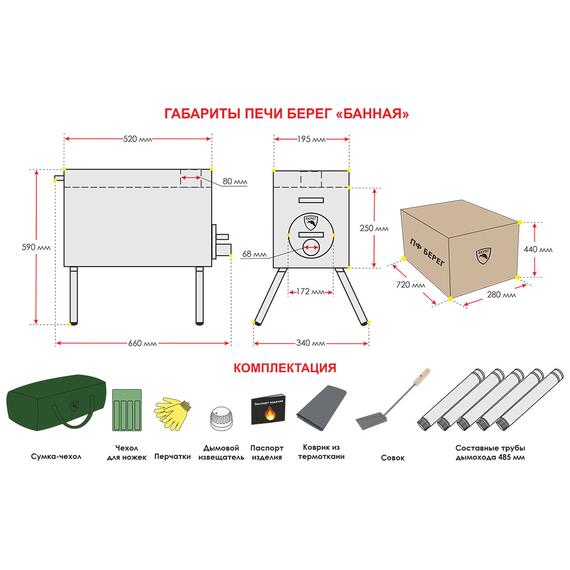 Печь Берег Банная для мобильной бани, фото 