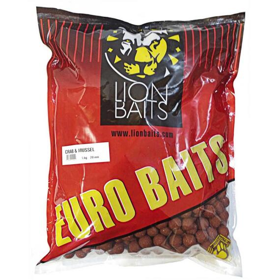 Lion Baits Бойлы тонущие серии EURO BAITS 20 мм (Краб и ракушка) Crab & Mussel - 5 кг, Вкус: Crab & Mussel, Вид рыбы: Карп, Диаметр (мм): 20, фото 