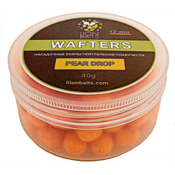 Lion Baits Бойлы нейтральной плавучести Wafters PEAR DROP Кислая груша 12 мм 40 гр, Вкус: кислая груша, Диаметр (мм): 12, фото 