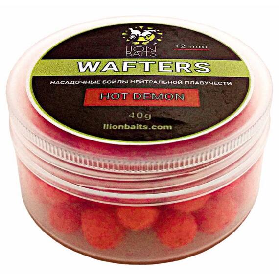 Lion Baits Бойлы нейтральной плавучести Wafters HOT DEMON 12 мм 40 гр, Вкус: HOT DEMON, Диаметр (мм): 12, фото 