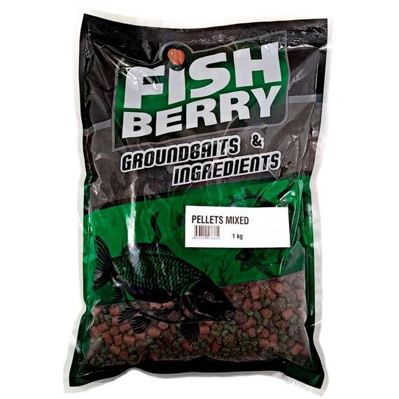 Lion Baits Пеллетс карповый медленно растворимый FishBerry Mixed миксованный - 1 кг, фото 