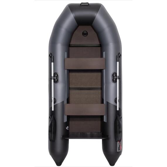 Надувная лодка Таймень NX 2850 СКК (слань-книжка киль) графит/чёрный, фото 