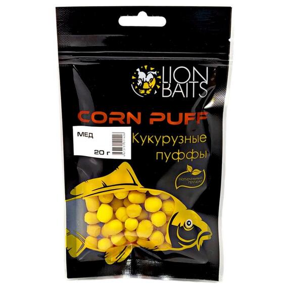 Lion Baits (Corn puff) Кукурузные пуффы "Мед" - 20 гр, Вкус: Мед, фото 