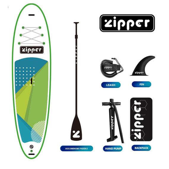 Надувная доска ZIPPER SUP Board (Сап Борд) S LINE 11' GREEN, фото , изображение 3