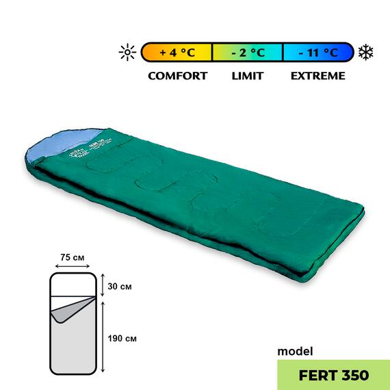 Спальный мешок Golden Shark Fert 350, 220х75см, левая молния, фото 